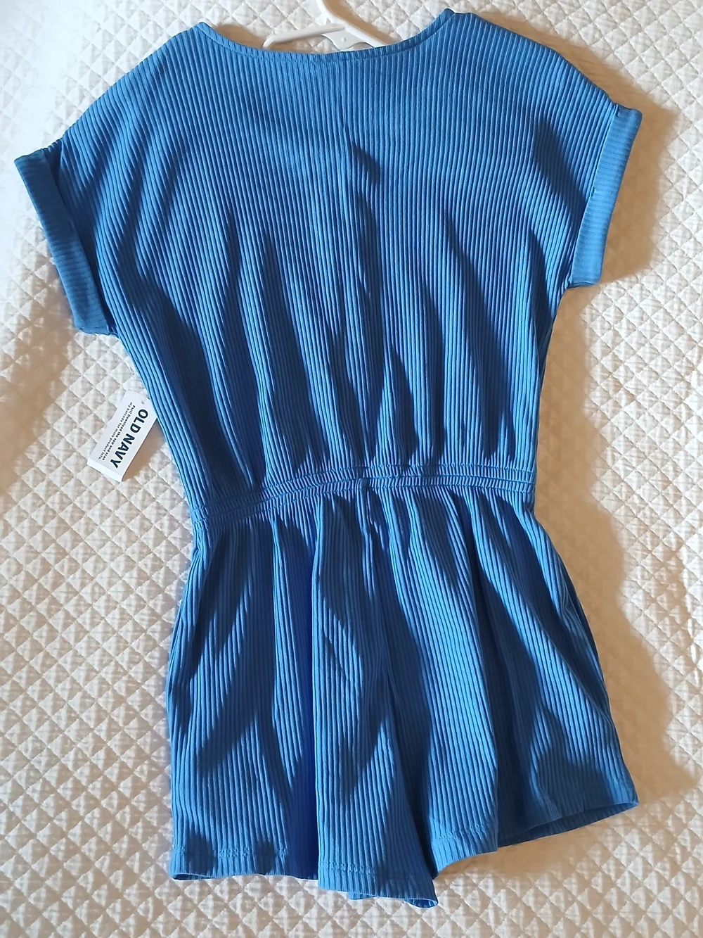Old Navy Bright Blue Ribbed Button-Front Girls' Romper